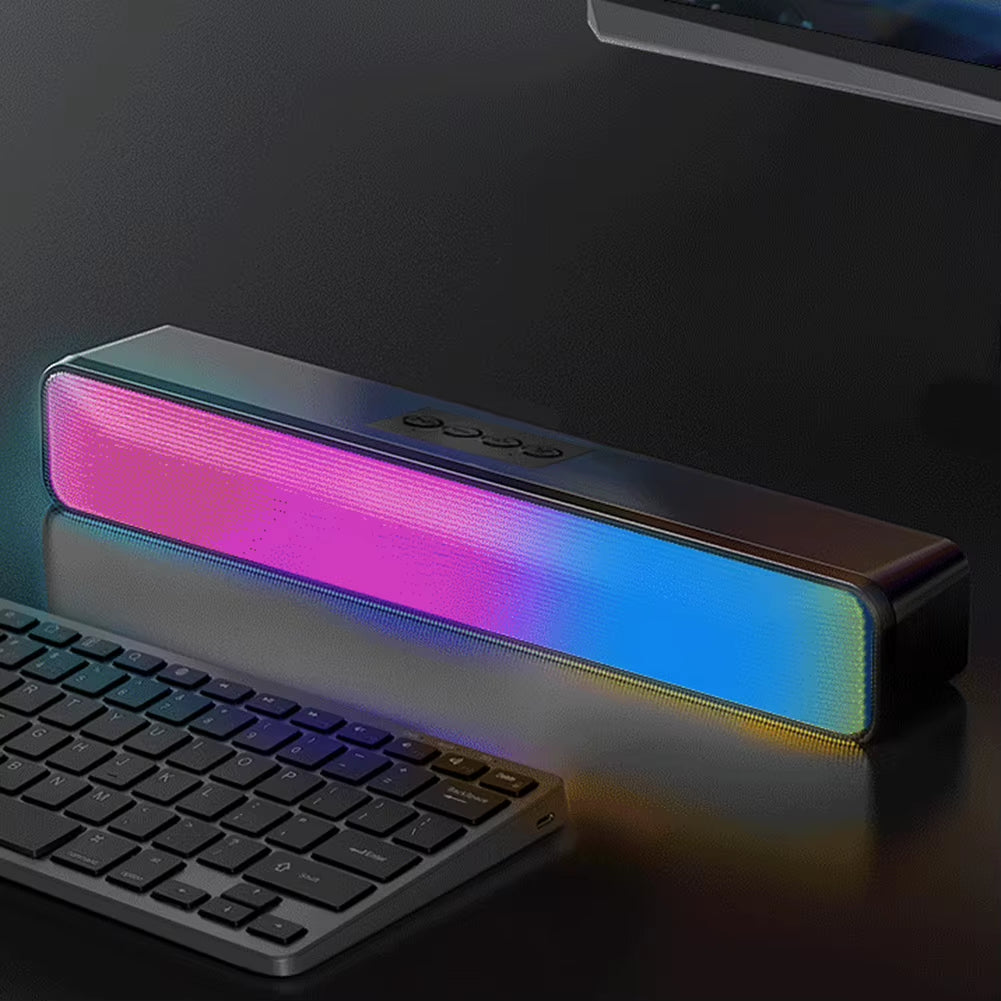 RGB Wireless Speaker Bluetooth-Compatible Desktop Speaker USB Powered Computer Speaker Double Speaker High Volume for PC Laptop