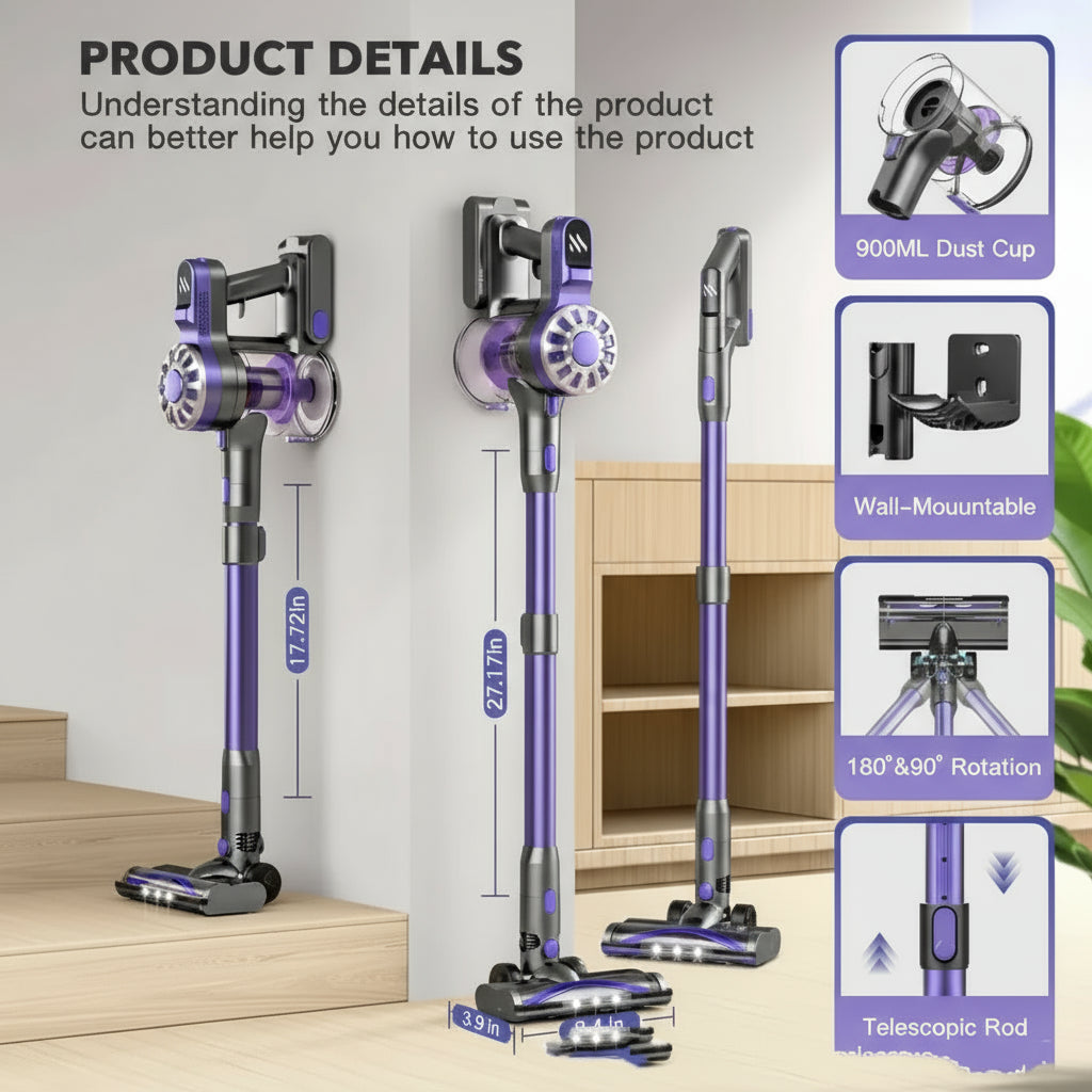 Portable Telescopic Vacuum Cleaner for Household Cleaning