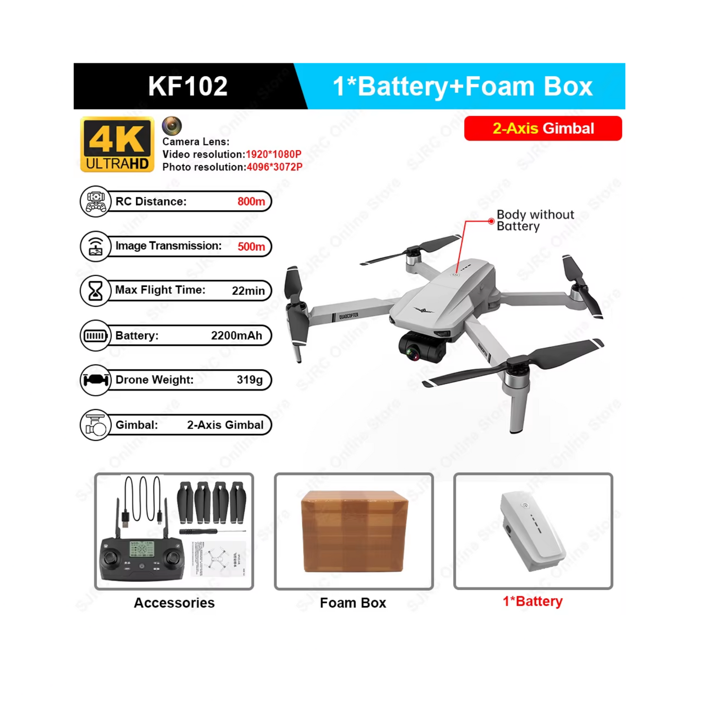 KF102 Max GPS Drone | 4K HD Camera & 2-Axis Gimbal