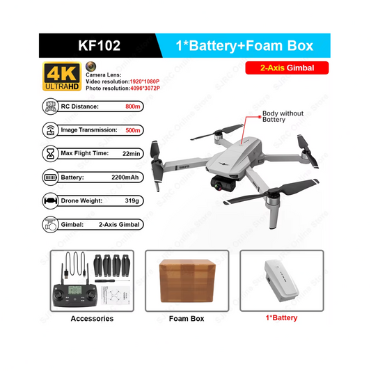 KF102 Max GPS Drone | 4K HD Camera & 2-Axis Gimbal