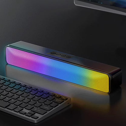 RGB Wireless Speaker Bluetooth-Compatible Desktop Speaker USB Powered Computer Speaker Double Speaker High Volume for PC Laptop