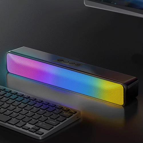 RGB Wireless Speaker Bluetooth-Compatible Desktop Speaker USB Powered Computer Speaker Double Speaker High Volume for PC Laptop