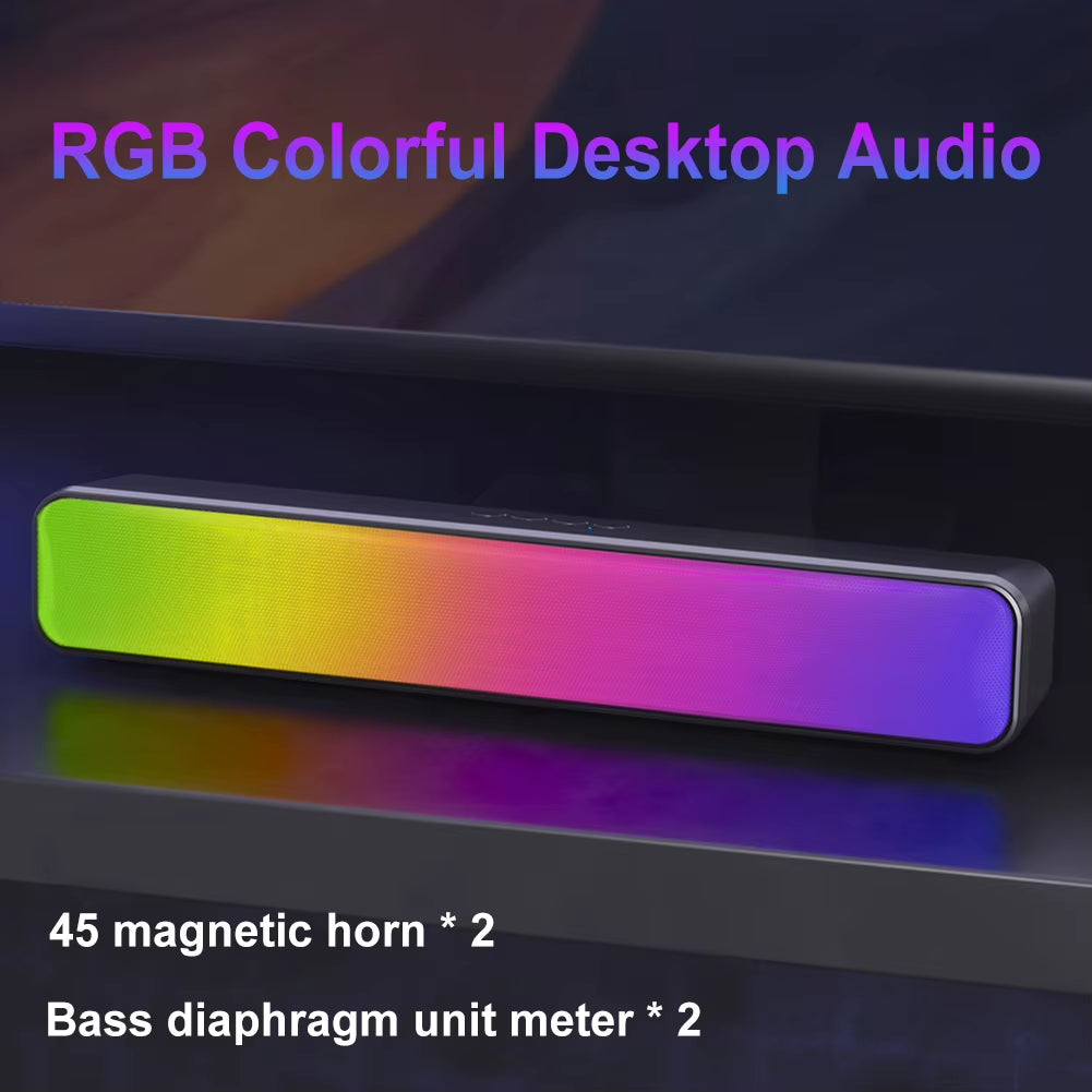 RGB Wireless Speaker Bluetooth-Compatible Desktop Speaker USB Powered Computer Speaker Double Speaker High Volume for PC Laptop