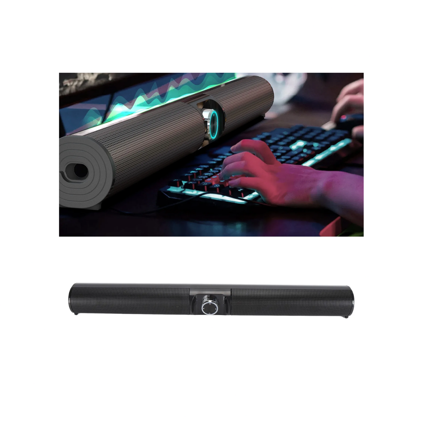 Bluetooth 5.3 RGB Soundbar | 20W 3D Stereo for TV & PC