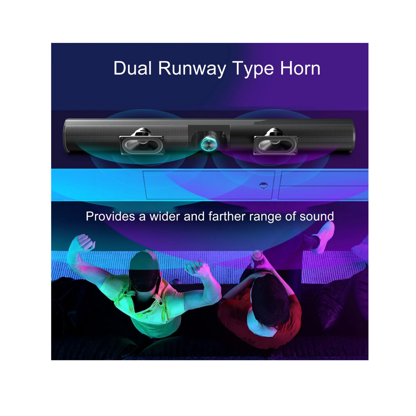 Bluetooth 5.3 RGB Soundbar | 20W 3D Stereo for TV & PC