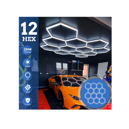 Ultra-Bright 12-Grid LED Garage Light – 294W, 6500K