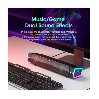 4D Bluetooth Soundbar | Stereo Subwoofer Speaker for PC & Laptop