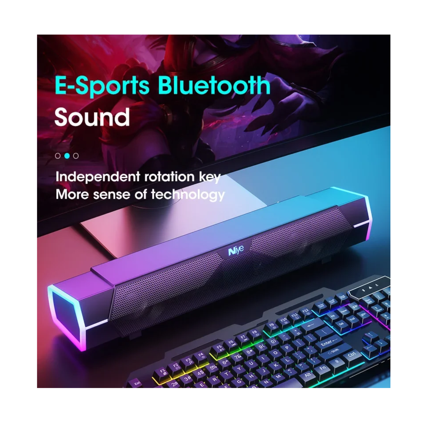 4D Bluetooth Soundbar | Stereo Subwoofer Speaker for PC & Laptop